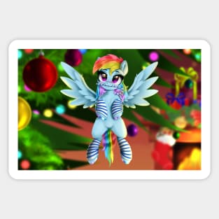 Tiny Rainbow Dash at Christmas Sticker